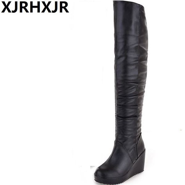 xjrhxjr black slim women's wedges over the knee boots brand high heels platform boots zip winter shoes woman boot
xjrhxjr black slim women's wedges over the knee boots brand high heels platform boots zip winter shoes woman boot