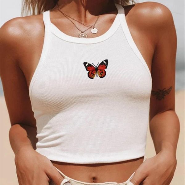 women halter vest butterfly print tank clothing party club bustier summer spring white bottoming cropped sports crops
women halter vest butterfly print tank clothing party club bustier summer spring white bottoming cropped sports crops