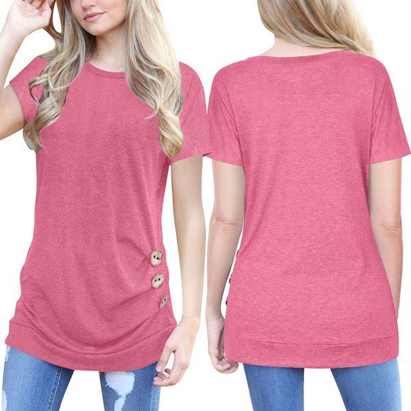 designer t-shirt women's european and american women's shirts burst button decoration short sleeve fashion cross-border new, White
designer t-shirt women's european and american women's shirts burst button decoration short sleeve fashion cross-border new, White