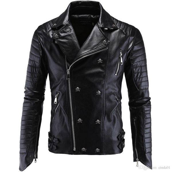 men pu leather jacket biker streetwear winter male punk style jacket with skull buttons zippers asian size m-5xl
men pu leather jacket biker streetwear winter male punk style jacket with skull buttons zippers asian size m-5xl