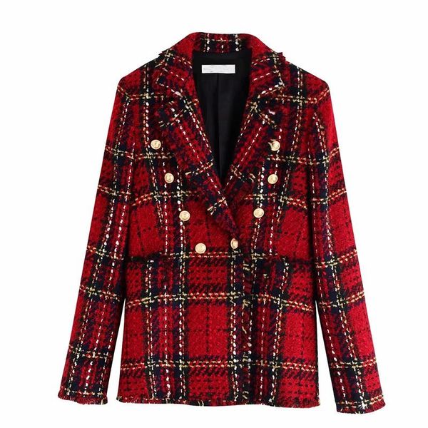 women's suits & blazers vintage double breasted tweed blazer women notched collar long sleeve plaid coat 2021 spring casual office suit, White;black
women's suits & blazers vintage double breasted tweed blazer women notched collar long sleeve plaid coat 2021 spring casual office suit, White;black