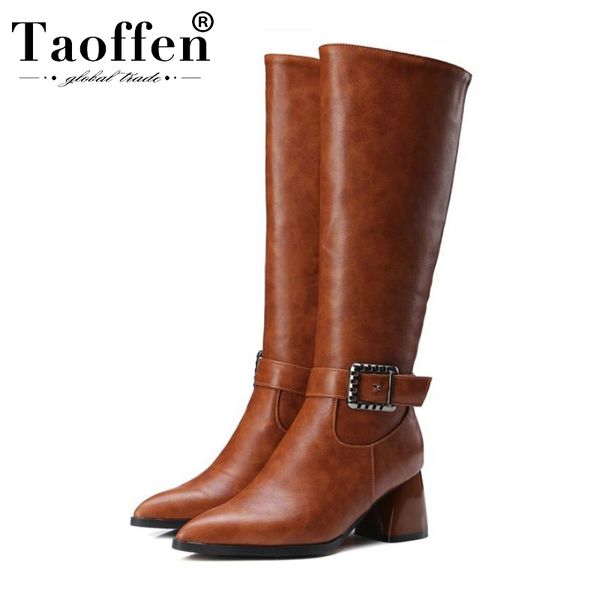 taoffen plus size 32-48 woman winter fashion knee high boots zipper pointed toe retro shoes women buckle boots footwear, Black
taoffen plus size 32-48 woman winter fashion knee high boots zipper pointed toe retro shoes women buckle boots footwear, Black