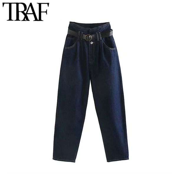 traf women vintage stylish with belt high waisted jeans fashion zipper pockets denim harem pants chic female ankle trousers, Blue
traf women vintage stylish with belt high waisted jeans fashion zipper pockets denim harem pants chic female ankle trousers, Blue
