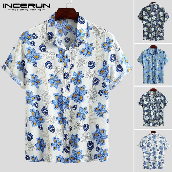 men's casual shirts incerun men summer fashion flower printed short sleeve lapel blouse holiday floral camisa chemise 7, White;black
men's casual shirts incerun men summer fashion flower printed short sleeve lapel blouse holiday floral camisa chemise 7, White;black
