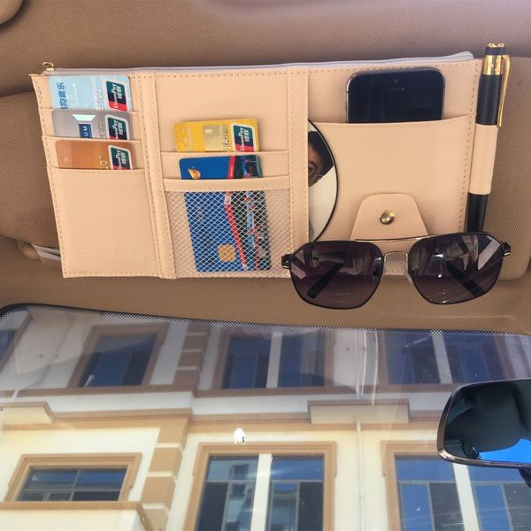 high-grade pu leather front visor card holder car cd driving certificate bill storage glasses clip
high-grade pu leather front visor card holder car cd driving certificate bill storage glasses clip