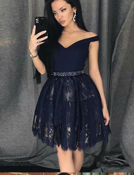 fashion navy short 2022 homecoming prom dress off shoulders lace applique beading sequin ribbon backless graduation party dress, Blue;pink
fashion navy short 2022 homecoming prom dress off shoulders lace applique beading sequin ribbon backless graduation party dress, Blue;pink