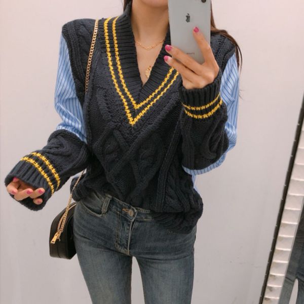 womens sweater casual knit sweater women sweaters and pullovers high elastic jumper women v neck long sleeve patchwork sweater womens, White;black
womens sweater casual knit sweater women sweaters and pullovers high elastic jumper women v neck long sleeve patchwork sweater womens, White;black