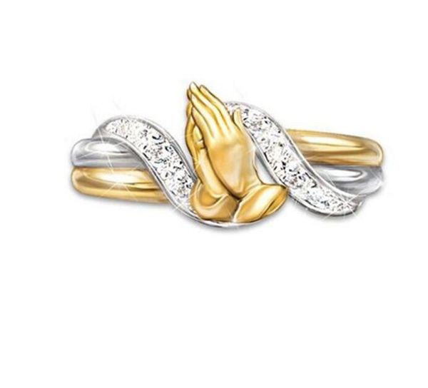 1pc exquisite prayer hand zircon rings double gold filled praying hands cut white zircon ring pray charm gifts for women, Golden;silver
1pc exquisite prayer hand zircon rings double gold filled praying hands cut white zircon ring pray charm gifts for women, Golden;silver
