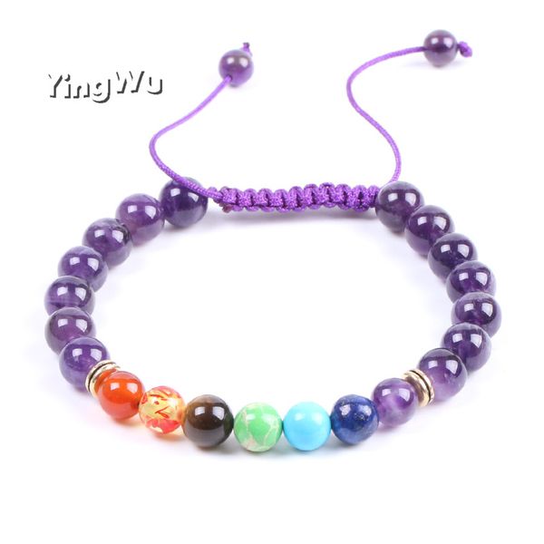 natural stone bracelets purple quartz 7 chakra beads handmade rope adjustable yoga healing trendy bangles, Black
natural stone bracelets purple quartz 7 chakra beads handmade rope adjustable yoga healing trendy bangles, Black