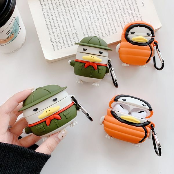 super cute army duck quilted down jacket duck silicone bluetooth wireless headset cover for apple airpods 1 2 pro charging case
super cute army duck quilted down jacket duck silicone bluetooth wireless headset cover for apple airpods 1 2 pro charging case