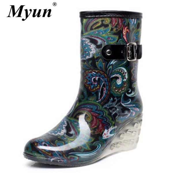 spring autumn winter women wedge rain boots pvc high heels ankle boots woman solid rubber waterproof shoes thicken cover booties, Black
spring autumn winter women wedge rain boots pvc high heels ankle boots woman solid rubber waterproof shoes thicken cover booties, Black