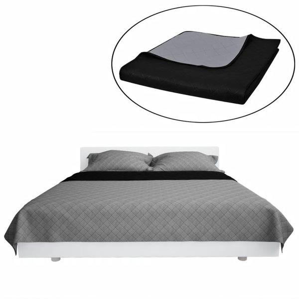two-sided quilt bedspread bedspread black / gray 170x210cm
two-sided quilt bedspread bedspread black / gray 170x210cm