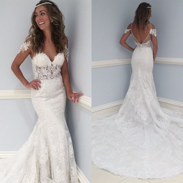 elegant lace mermaid country wedding dresses cap sleeves v neck long train low backless bohemian wedding dress robes de mariée bohème, White
elegant lace mermaid country wedding dresses cap sleeves v neck long train low backless bohemian wedding dress robes de mariée bohème, White
