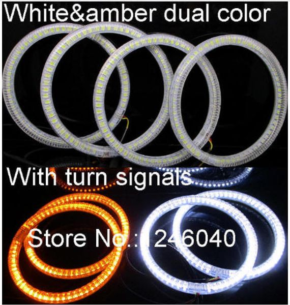 dual color white&amber drl turn signal light led angel eyes full circle halo ring 70/80/85/90/100/106/110/120/126mm super bright 
dual color white&amber drl turn signal light led angel eyes full circle halo ring 70/80/85/90/100/106/110/120/126mm super bright