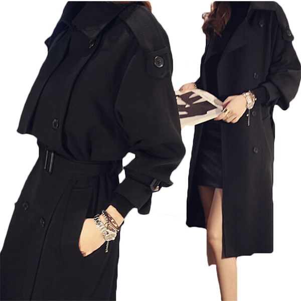 2019 new spring black cape trench coat female long sleeve women's outwear & overcoat fashion autumn long windbreaker a74, Tan;black
2019 new spring black cape trench coat female long sleeve women's outwear & overcoat fashion autumn long windbreaker a74, Tan;black
