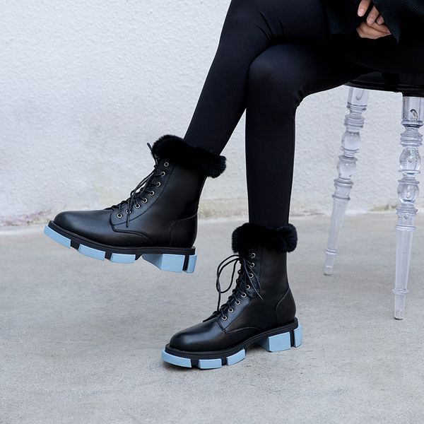 2020 new pu leather boots women lace up round toe platform boots autumn winter ankle female fur warm casual women, Black
2020 new pu leather boots women lace up round toe platform boots autumn winter ankle female fur warm casual women, Black