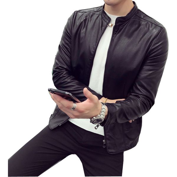 new faux leather jackets men stand collar coats male motorcycle leather jacket casual brand clothing af630, Black
new faux leather jackets men stand collar coats male motorcycle leather jacket casual brand clothing af630, Black