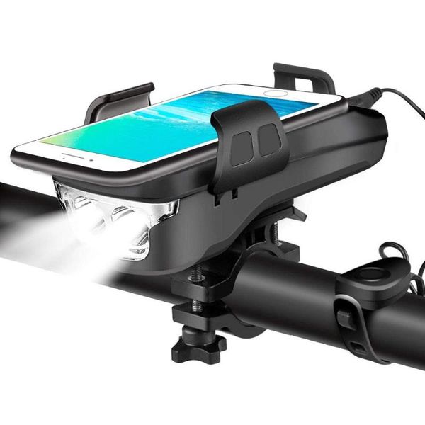 usb rechargeable bike headlight, 4 in 1 waterproof bicycle light with bike horn & phone holder & power bank cycling safety light
usb rechargeable bike headlight, 4 in 1 waterproof bicycle light with bike horn & phone holder & power bank cycling safety light