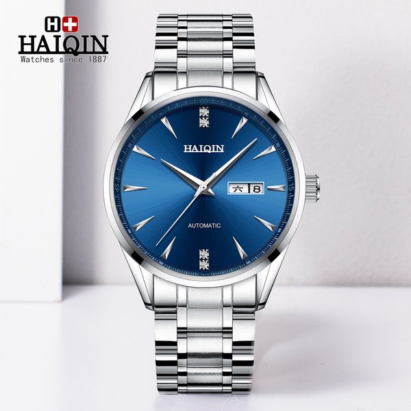 2020 genuine haiqin brand men full steel automatic mechanical male self-wind 30m waterproof cruve surface ultrathin watch, Slivery;brown
2020 genuine haiqin brand men full steel automatic mechanical male self-wind 30m waterproof cruve surface ultrathin watch, Slivery;brown