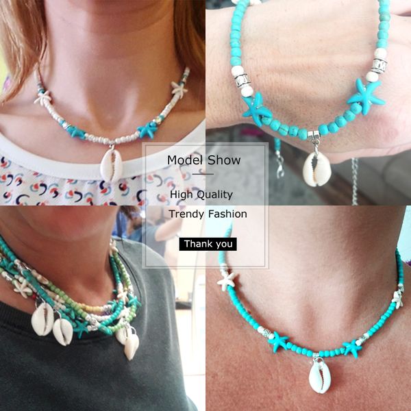 silver color cowrie shell necklace nature shell starfish statement choker necklace bohemia collar for women fashion beach jewelry
silver color cowrie shell necklace nature shell starfish statement choker necklace bohemia collar for women fashion beach jewelry