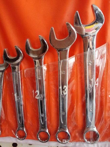 fukung 14pcs set sae metric combination ratchet wrench spanner 8-24mm