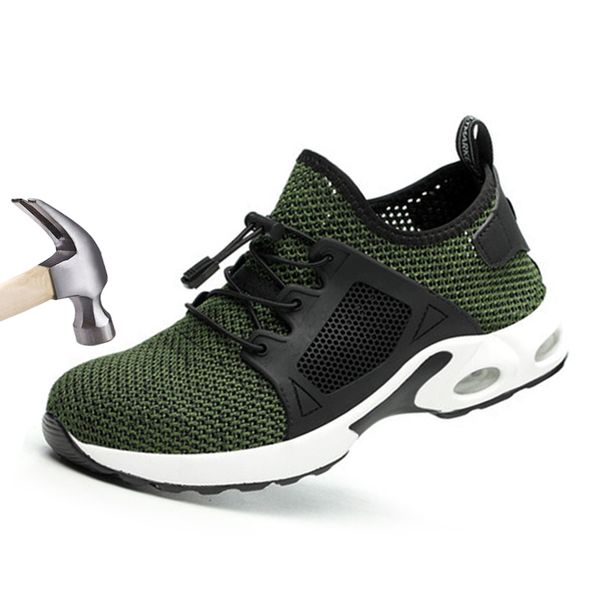 summer breathable safety shoes men steel toe safty work boots anti-smashing sandals lightweight single mesh mens casual sneakers, Black 
summer breathable safety shoes men steel toe safty work boots anti-smashing sandals lightweight single mesh mens casual sneakers, Black