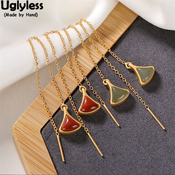 uglyless summer fashion dress 11cm long ear lines for women fan jade agate gemstones earrings 925 silver brincos fashion jewelry, Golden;silver
uglyless summer fashion dress 11cm long ear lines for women fan jade agate gemstones earrings 925 silver brincos fashion jewelry, Golden;silver