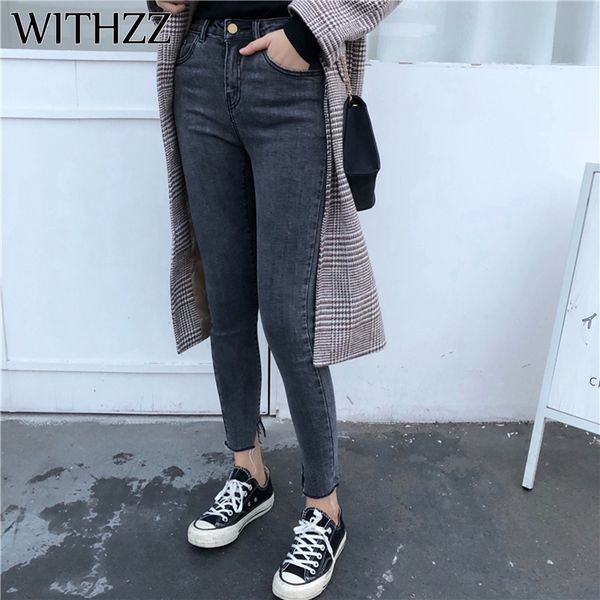 withzz autumn woman fashion pencil pants skinny denim trousers for women vintage female cotton smoke gray jeans, Blue
withzz autumn woman fashion pencil pants skinny denim trousers for women vintage female cotton smoke gray jeans, Blue