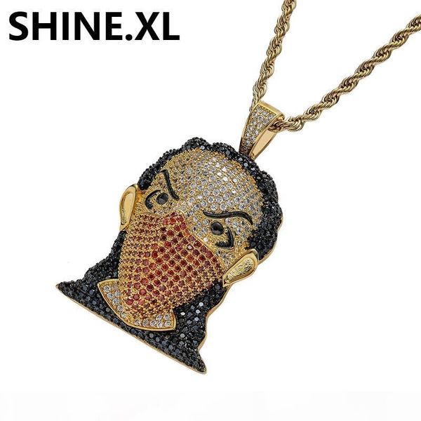 mens hip hop jewelry micro paced cz 18k gold plated cartoon masked avatar pendant necklace with rope chain
mens hip hop jewelry micro paced cz 18k gold plated cartoon masked avatar pendant necklace with rope chain