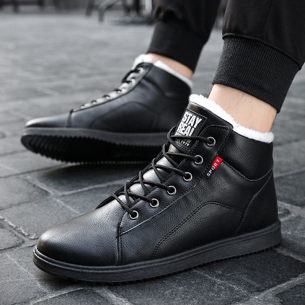 winter shoes men fashion fur lined shoelaces boots men all black cotton-padded shoes anti slip leather vamper easy matching warm
winter shoes men fashion fur lined shoelaces boots men all black cotton-padded shoes anti slip leather vamper easy matching warm