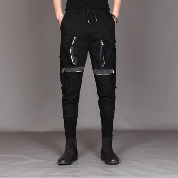 men's pants m~3xl 2021 clothing fashion personality many pockets overalls korean version slim taper, Black
men's pants m~3xl 2021 clothing fashion personality many pockets overalls korean version slim taper, Black