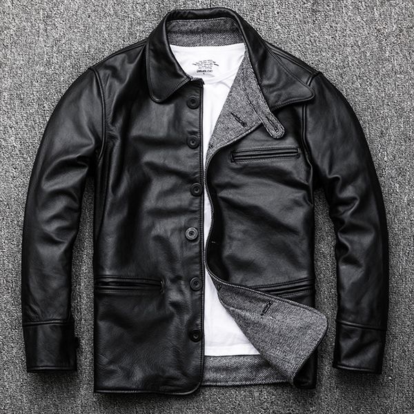 2020 fashion genuine leather jacket men lapel slim fit cowhide turan-down collar motorcycle biker leather coat male, Black
2020 fashion genuine leather jacket men lapel slim fit cowhide turan-down collar motorcycle biker leather coat male, Black