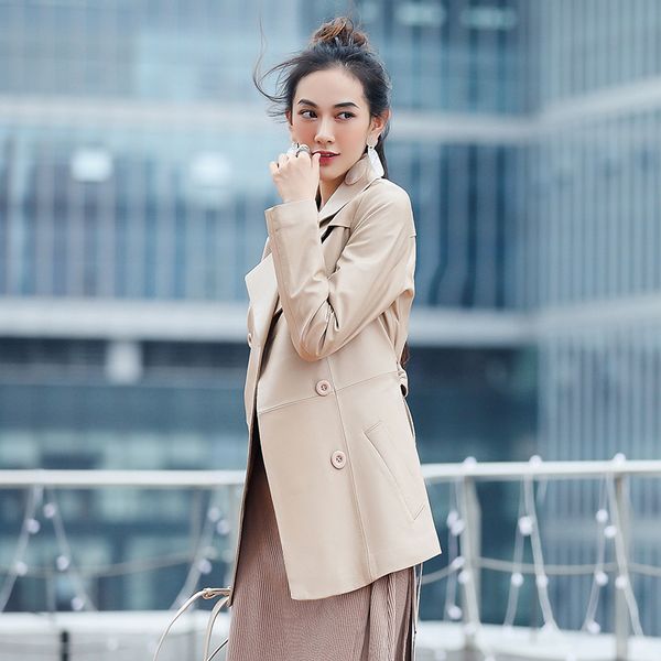 women's leather & faux genuine jacket autumn women real sheepskin coat female long korean jackets for clothes 2021 my3873 s, Black
women's leather & faux genuine jacket autumn women real sheepskin coat female long korean jackets for clothes 2021 my3873 s, Black