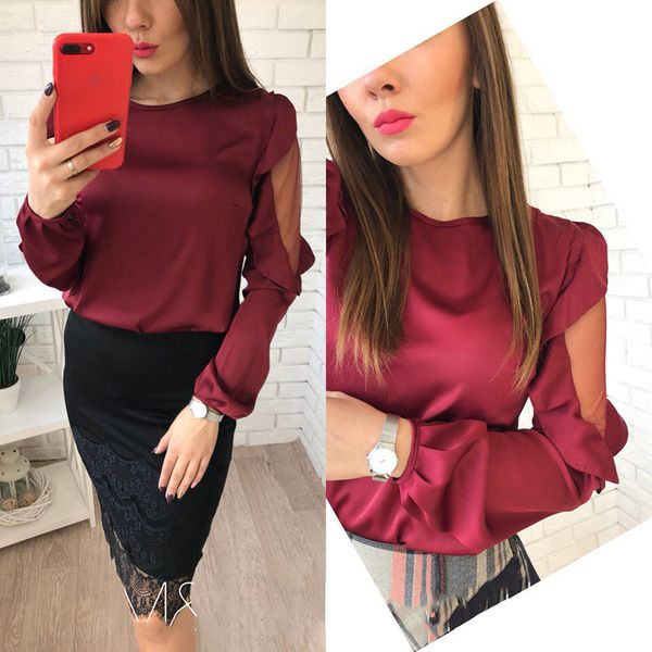 aisorig 2018 spring women new fashion chiffon o-neck long ruffles lantern sleeves shirts mesh patchwork blouses, White
aisorig 2018 spring women new fashion chiffon o-neck long ruffles lantern sleeves shirts mesh patchwork blouses, White