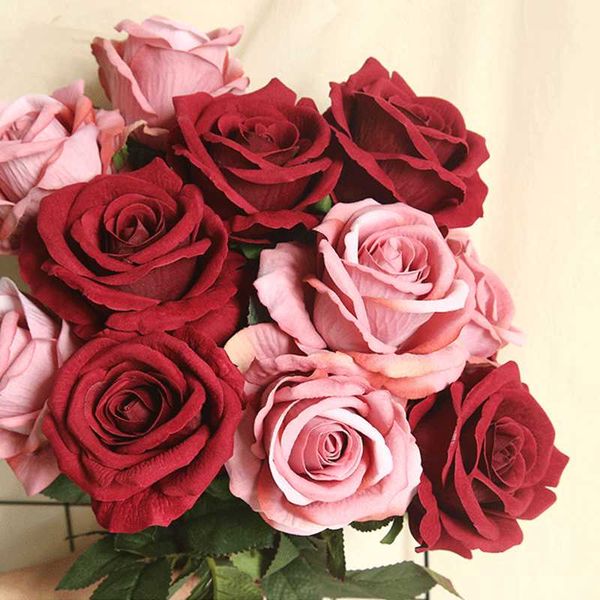 10pcs artificial flowers red roses wedding bride bouquet fake flower for home wedding decor valentine's day supplies for women
10pcs artificial flowers red roses wedding bride bouquet fake flower for home wedding decor valentine's day supplies for women