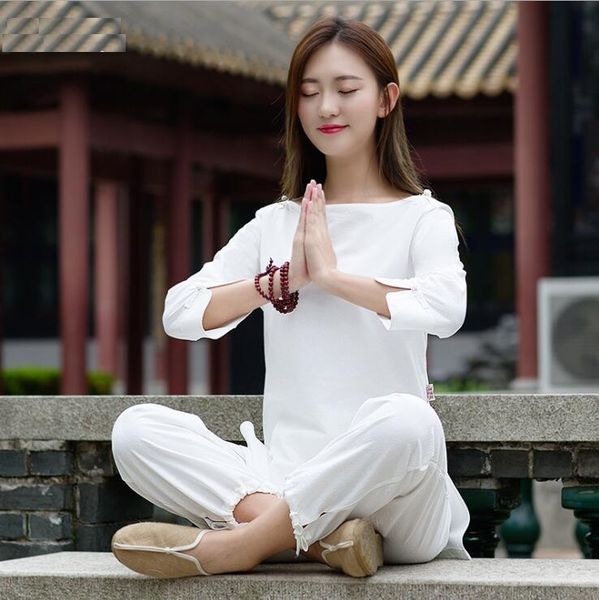 chinese retro women's cotton hemp tea hand drawn meditation clothes casual kungfu tai chi group group comfortable pajamas meditation su, White
chinese retro women's cotton hemp tea hand drawn meditation clothes casual kungfu tai chi group group comfortable pajamas meditation su, White