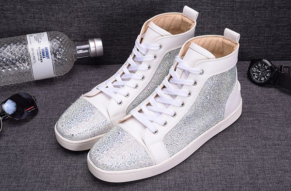 2017 fashion white rhinetone design crystal hococal leather for men women red bottom sneakers luxury causal shoes leisure trainer footwear, Black
2017 fashion white rhinetone design crystal hococal leather for men women red bottom sneakers luxury causal shoes leisure trainer footwear, Black