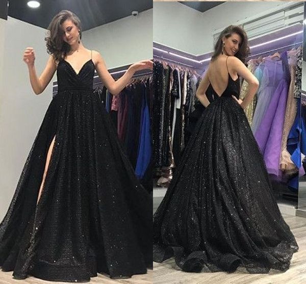 bling long formal evening dresses side split 2019 spaghetti v-neck sequined fabric prom dresses dresses evening wear paolo sebast, Black
bling long formal evening dresses side split 2019 spaghetti v-neck sequined fabric prom dresses dresses evening wear paolo sebast, Black