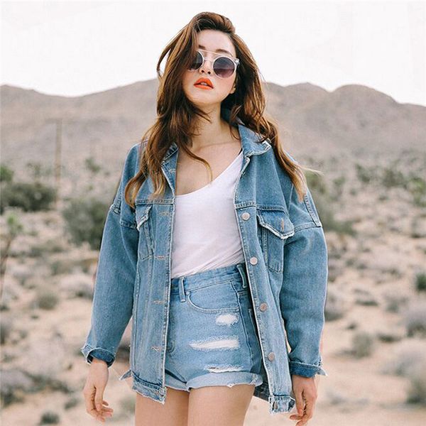 2019 autumn women retro oversize loose button jacket vintage casual denim jeans pocket coat outwear jackets #e19, Black;brown
2019 autumn women retro oversize loose button jacket vintage casual denim jeans pocket coat outwear jackets #e19, Black;brown