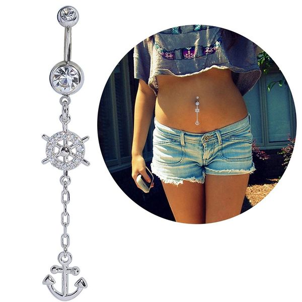 10pc vintage boho anchor wheel long dangle navel ring stainless steel belly button ring body piercing jewelry piercing ombligo, Silver
10pc vintage boho anchor wheel long dangle navel ring stainless steel belly button ring body piercing jewelry piercing ombligo, Silver