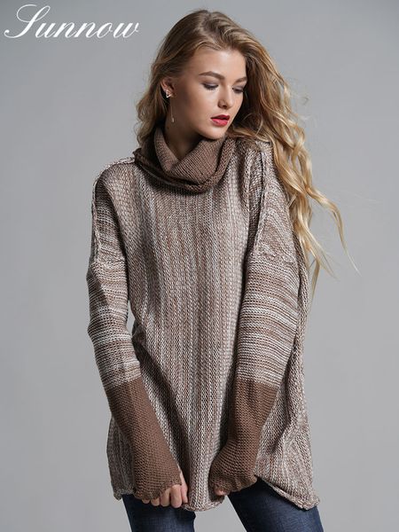 sunnow autumn winter sweater for women fashion long sleeve pullovers ladies turtleneck knitted loose sweater, White;black
sunnow autumn winter sweater for women fashion long sleeve pullovers ladies turtleneck knitted loose sweater, White;black