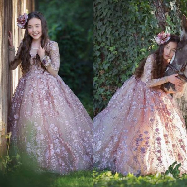 princess long sleeve flower girl dresses with lace appliques jewel neck puffy tulle first communion dress girls pageant gowns, White;blue
princess long sleeve flower girl dresses with lace appliques jewel neck puffy tulle first communion dress girls pageant gowns, White;blue