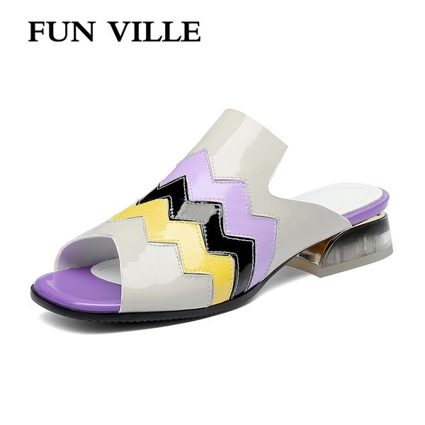 fun ville new fashion patent leather summer shoes women slippers low heels shoes ladies outside slippers open toe, Black
fun ville new fashion patent leather summer shoes women slippers low heels shoes ladies outside slippers open toe, Black