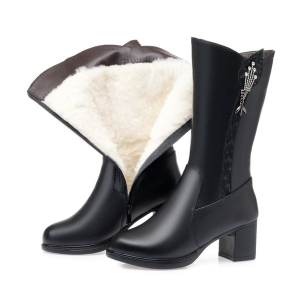 gktinoo 2019 new winter rhinestone genuine leather boots inside plush wool boots plus size high heel shoes woman boot snow, Black
gktinoo 2019 new winter rhinestone genuine leather boots inside plush wool boots plus size high heel shoes woman boot snow, Black