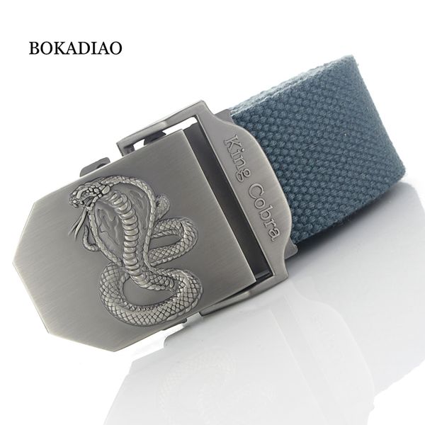 bokadiao men&women canvas belt luxury kingcobra metal buckle jeans belt army tactical for men waistband strap male, Black;brown
bokadiao men&women canvas belt luxury kingcobra metal buckle jeans belt army tactical for men waistband strap male, Black;brown