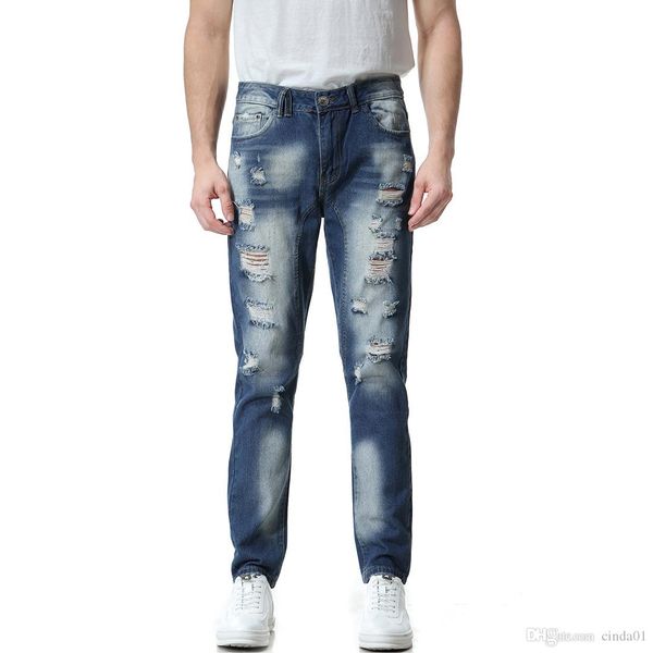 casual mens designer jeans washed hole mill white skinny slim fit large size summer fashion urban wind pants, Blue
casual mens designer jeans washed hole mill white skinny slim fit large size summer fashion urban wind pants, Blue