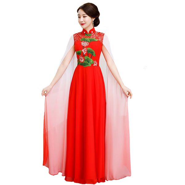 red embroidery floral elegant stage show handmade button silm qipao chinese traditional women dress vintage lady cheongsam
red embroidery floral elegant stage show handmade button silm qipao chinese traditional women dress vintage lady cheongsam