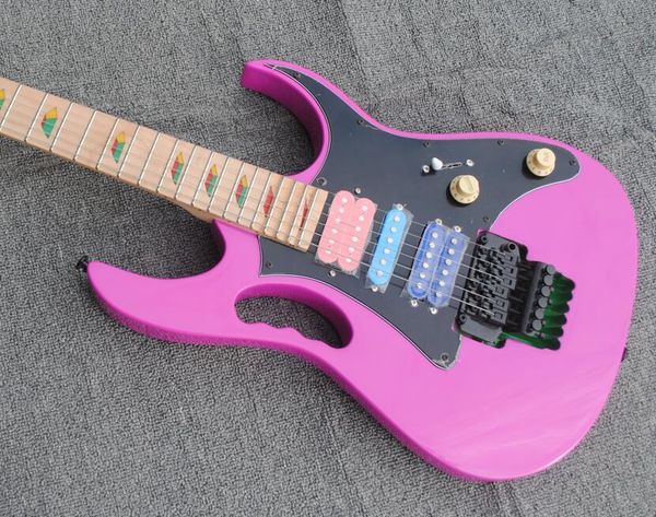 custom steve vai 24 frets 77 pink electric guitar scalloped fingerboard & pyramid inlay,floyd rose tremolo, lions claw tremolo cavity
custom steve vai 24 frets 77 pink electric guitar scalloped fingerboard & pyramid inlay,floyd rose tremolo, lions claw tremolo cavity
