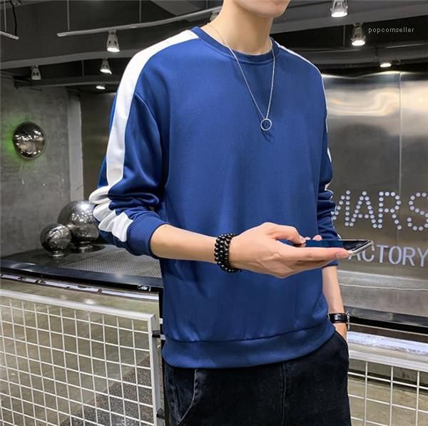 spring autumn teenagers sloid color crew neck long sleeve sweatshirts males fasghion casual clothes mens panelled striped designer hoodies, Black 
spring autumn teenagers sloid color crew neck long sleeve sweatshirts males fasghion casual clothes mens panelled striped designer hoodies, Black