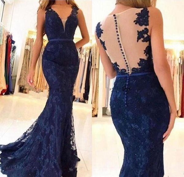 dark navy lace mermaid prom dresses v neck beads sequins appliques formal evening dress sheer back covered buttons cocktail party gowns, Black;red
dark navy lace mermaid prom dresses v neck beads sequins appliques formal evening dress sheer back covered buttons cocktail party gowns, Black;red